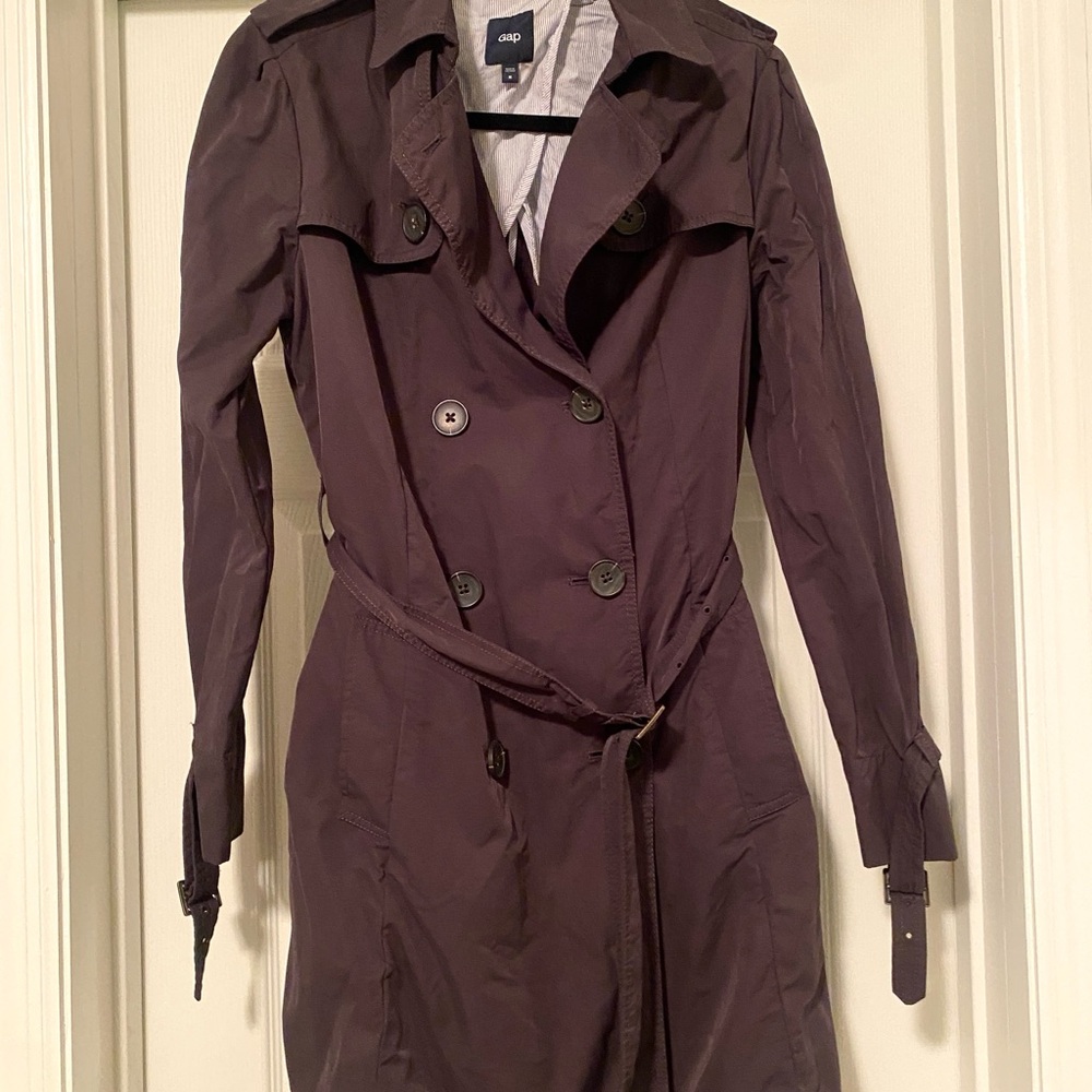 GAP Black Double-Breasted Trench Coat